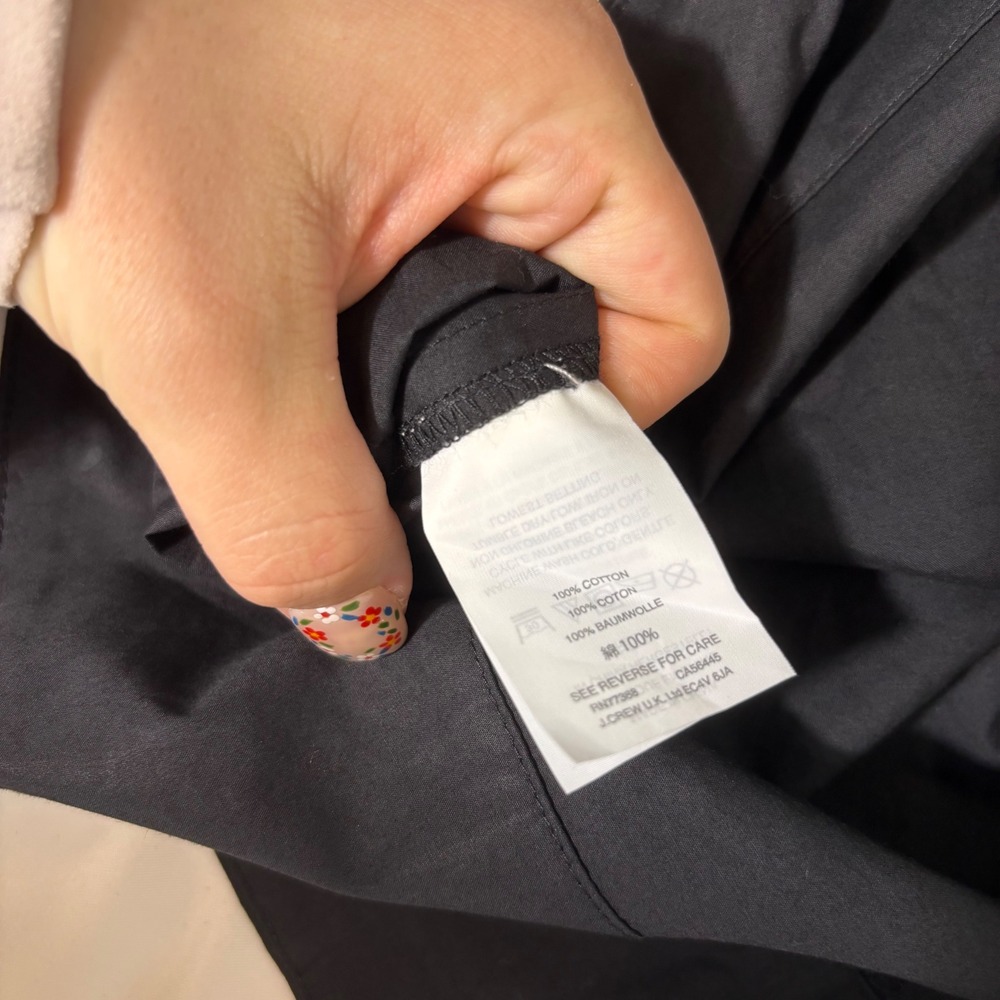 J.Crew Lace-Up Cotton Poplin Shift Dress Black G6001 Womens Size TS NWT - Picture 3 of 4